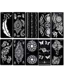 Konsait Large Temporary Tattoo Stencils - Reusable Henna Sticker Kit for Adults & Girls - Buy Online on GoSupps.com