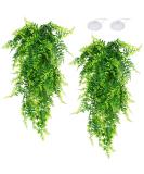 Hanging plant terrarium accessories quozuo 2pack artificial hanging plants reptiles tank living space decorations artificial hanging plant for beard dragons lizards geckos snake pets - Buy Online on GoSupps.com