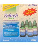 Refresh Tears Lubricant Eye Drops - 4x15ml + 1x5ml | Fast Relief for Dry Eyes - Buy Online on GoSupps.com