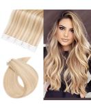 100g Real Hair Tape Extensions | UK Fashion Shop | Light Ash Blonde #18/613 - 18 Inch - Buy Online on GoSupps.com