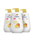 Dove Glowing Mango & Almond Butter Body Wash Pump 3-Pack - 30.6 oz x 3 | Gentle Skin Cleanser for Healthy-Looking Skin | 24hr Renewing MicroMoisture - Buy Online on GoSupps.com
