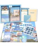 Aromoty Aesthetic Scrapbook Kit - Vintage Scrapbooking Supplies for Bullet Journals - A6 Grid Notebook - DIY Craft and Journaling Supplies - Bluey Birthday Gifts for Women, Kids, Teens - The Blue Sea - Buy Online on GoSupps.com