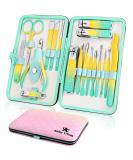 Keiby Citom Manicure Set 18pcs Professional Nail Clippers Kit Pedicure Care Tools-Stainless Steel Grooming Tools With Rose Gold PU Leather Case for Travel & Home (Color) - Buy Online on GoSupps.com