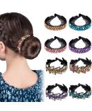 Large Rhinestone Bun Cover Set - Elegant Hair Accessories for Women/Girls | 8 Pcs Bun Clip Tassel Claw with Glitter Twist Holder - Novel Style - Buy Online on GoSupps.com