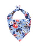 Aring Pet Dog Bandana | Cotton Flower Neckerchief for Small & Large Dogs & Cats - Blue Flower Design - Buy Online on GoSupps.com