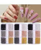 Nail Art Caviar Beads- Gold Silver Black Rosegold Gray Steel Beads- DIY Crafts Accessories (3 Boxes) - Buy Online on GoSupps.com