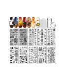 Biutee Nail Stamping Plates Kit - 10pc Templates with Stamper | Nail Art Plates for Leaves, Flowers, Animals & Holidays - Buy Online on GoSupps.com