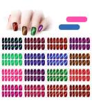 MWoot 16 Leaf Glitter Nail Stickers | Self-Adhesive Nail Art & Cat Eye Designs | DIY Manicure Decoration - Buy Online on GoSupps.com