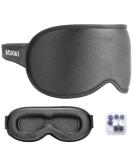 3D Contoured Cup Sleeping Eye Mask Soft Breathable & Comfortable for Travelers & Side Sleepers | Adjustable with Silicone Ear Plugs for Noise Reduction - Buy Online on GoSupps.com