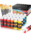 Caliart Acrylic Paint Set With 12 Brushes  24 Colors (59ml  2oz) Art Craft Paints Gifts for Artists Kids Beginners & Painters  Easter Basket Stuffers Pumpkin Canvas Ceramic Rock Painting Supplies Kit Multicolor - Buy Online on GoSupps.com