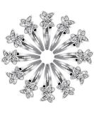 Silver Rhinestone Butterfly Snap Clips - 12 Pieces | Hair Barrettes for Women & Girls | Glitter Jeweled Hair Pins | Wedding Hair Accessories - Buy Online on GoSupps.com
