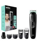 Braun 6-in-1 All-In-One Series 3 Male Grooming Kit with Beard Trimmer and Hair Clippers - Gifts for Men UK - MGK3221 Black/Volt Green - Buy Online on GoSupps.com