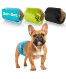 Dog is K nig Male Dog Diapers - 3 Pack Washable Eco-Friendly Incontinence Diapers for Comfortable Fit (S: 32-38cm) - Easy to Clean Strong Suction - Black Blue Green - Buy Online on GoSupps.com