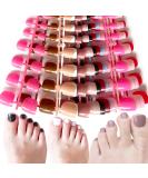 AddFavor 14 Colors Square Full Cover Short False Toe Nails - 12 Sizes Glossy Fake Toenails for Women and Girls - Buy Online on GoSupps.com