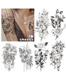 Cerlaza Temporary Flower Tattoos for Women - Semi-Permanent Fake Tatuajes, Long-Lasting & Waterproof Stickers for Half Arm Sleeves and Leg Makeup - Buy Online on GoSupps.com
