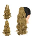 Gairyan 45cm Dark Blonde Claw Clip Ponytail Extensions - Curly Wavy Synthetic Hair for Women - Buy Online on GoSupps.com