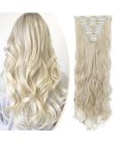 S-noilite 17-26 Inches(43-66cm) 8pcs Long Full Head Clip In Hair Extensions Extension Sexy Lady Fashion Choice 60 Colours (24 Inches-Curly Ash Blonde & Bleach Blonde) Ash Blonde & Bleach Blonde 24 Inch - Buy Online on GoSupps.com