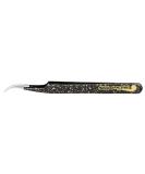 MilleniumHair eyelash tweezers curved for eyelash extension (black-gold) - Buy Online on GoSupps.com