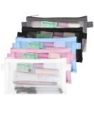 Classycoo Mesh Pen Bag 5 PCS Zipper Mesh Pencil Bags Multifunctional Makeup Bag A-5 Colors - Buy Online on GoSupps.com