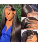 Luxurious 22 Inch Brazilian Virgin Human Hair Lace Front Wig for Black Women - 180% Density, Pre Plucked with Baby Hair - Natural Color - Glueless and HD Transparent Lace (13x4) - Buy Online on GoSupps.com