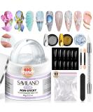 Saviland Solid Builder Nail Gel - 60g 3D Sculpting Gel for Nail Art | Non-Sticky Nail Extension & Carving Gel | DIY & Salon Use with Sequins & Chrome Powder - Buy Online on GoSupps.com