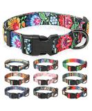 Heele Adjustable Dog Collar for Small & Medium Dogs - Patterned Comfort Collar for Puppies - Wild Flowers Design (XS 21.6-28cm) - Buy Online on GoSupps.com