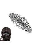 Vintage Flower Hair Barrette Hair Slides Antique Style Hair Clips for Women Jewellery Sparkly Silver Hair Clip Hair Accessory Crystal Grips for Women Girls Wedding Birthday Prom Gift - Buy Online on GoSupps.com