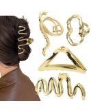 Large Hair Clips Gold Hair Clip Metal Hair Clips Ladies Large For Women And Girls Thick Hair Accessories (4 Pieces) - Buy Online on GoSupps.com