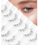 Onlyall Lashes Natural Look Wispy False Eyelashes Short Clear Band 7 Pairs - A23 Clean Look - Buy Online on GoSupps.com