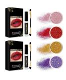 Sheglittary Glitter Lip Kit | 4 Color Diamond Lip Gloss Set with Primer & Brush for Women - Shop Internationally - Buy Online on GoSupps.com