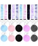 Buy Hicarer 20 Pieces Marble Lipstick Holder Keychain | Colorful Lip Balm Holders & Cute Poms | Women's Wrist Lanyard Keychains - Bulk Purchase Available - Buy Online on GoSupps.com