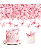 40Pcs Edible Butterfly Cupcake Toppers 3D Edible Butterfly Cake Topper Pink Butterfly Cupcake Decoration Picks Wedding Baby Shower Party Wedding Anniversary Birthday Party Cupcake Decoration 40pcs-pink - Buy Online on GoSupps.com