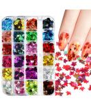 Buy CKFYahp 3D Holographic Maple Leaf Nail Art Glitter Sequins | Autumn Nail Design & DIY Crafts - International Shipping - Buy Online on GoSupps.com