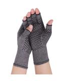 Compression Rheumatoid Arthritis Gloves for Joint Pain Relief - Fingerless Carpal Tunnel Gloves for Women/Men - Gray (Large) - Buy Online on GoSupps.com