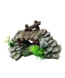 Movoja Aquarium Decoration - Old Wooden Bridge for Fresh & Saltwater - Arched Bridge Rock Ornament for Aquaristics - Buy Online on GoSupps.com