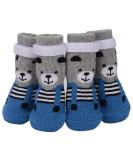 Petloft Anti-Slip Dog Socks - Slide-Resistant Indoor Socks for Small to Medium Dogs & Cats | Adjustable Fastening Tape - 4XL Gray Paw - Buy Online on GoSupps.com