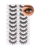 Losha 18mm Spiky Anime Fake Eyelashes 10 Pairs Handmade Faux Mink Lashes Pack - 02 Wet Look Lashes - Buy Online on GoSupps.com