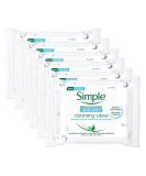 Simple Water Boost Hydrating Cleansing Wipes - 6 Packs of 25 Wipes (150 Wipes Total) - Buy Online on GoSupps.com