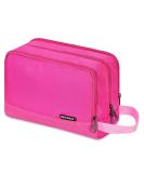 WANDF Toiletry Bag Water-Resistant Nylon Travel Wash Bag Lightweight Dopp Kit for Men and Women(A-Pure Pink) - Buy Online on GoSupps.com