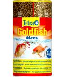 Tetra Goldfish Menu 4in1 Fish Feed - Crisps Flakes Granulate & Daphnia for Goldfish - 250ml Can (62g) - Ideal Cold Water Fish Food - Buy Online on GoSupps.com