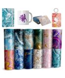 Infusible Transfer Ink Sheets-Watercolor Marble Sublimation Paper Transfer Paper for DIY Key Chain T-Shirts 12 pcs/Set  12x4.5 - Buy Online on GoSupps.com