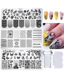 Nail Stamping Kit - 3pcs Butterfly Leaves Image Plates with Clear Stamp and Scraper for Nail Art Design - Buy Online on GoSupps.com