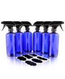 16oz Cobalt Blue Plastic Spray Bottles (6-Pack) with Heavy Duty Sprayers and Chalkboard Labels - BPA-Free PET, Ideal for Aromatherapy, DIY Cleaning, Kitchen, Hair - 16oz - Buy Online on GoSupps.com