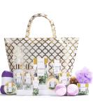 Spa Luxetique Lavender Gift Set for Women - 15pcs Relaxing Spa Kit with Bubble Bath, Bath Bombs, Massage Oil - Perfect Spa Gift Basket for Her - Buy Online on GoSupps.com