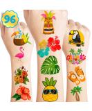 Hawaiian Luau Temporary Tattoo Stickers - 8 Sheets, 96 PCS - Summer Beach Party Decorations & Favors for Kids - Carnival & Christmas Gifts - Buy Online on GoSupps.com