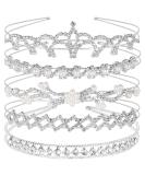 Teenitor Crystal Headband Set - 5 Rhinestone Hair Accessories for Women & Girls | Wedding & Party Tiara Headdress - Silver - Buy Online on GoSupps.com