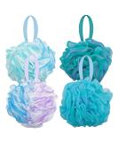 Pinsheng Extra Large Bathing Sponge | 4 Pack Soft Soap Sponge Puff with Hanging | Body Peeling & Massage Mesh-Luffa Balls - Buy Online on GoSupps.com