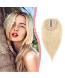 Elailite Real Hair Clip-In Toupet for Women | Silk Base Extensions Topper | 130% Density Remy Hair | 6-15cm Length | #613 Bleached Blonde - Buy Online on GoSupps.com
