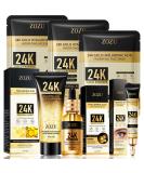 24K Facial Skin Care Set for Women | Cleanser Serum Eye Cream & Mask | Hydrating Anti-Aging Routine | Ideal for Dry Skin - Buy Online on GoSupps.com