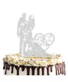 Personalized Silver MR & MRS Wedding Cake Topper with Strass | Elegant Cake Decoration for Weddings - Buy Online on GoSupps.com